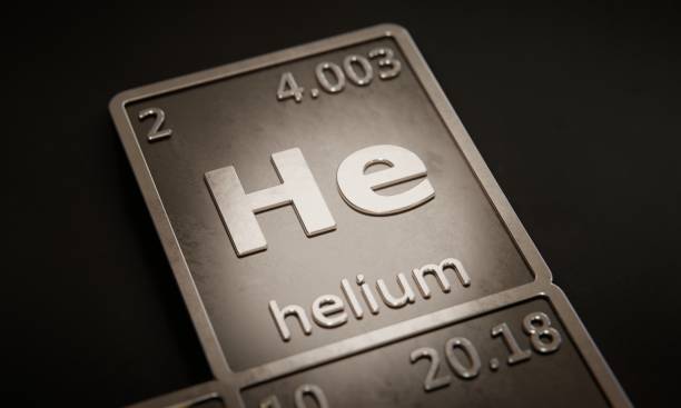 istock Highlight on chemical element Helium in periodic table of elements. 3D rendering 1376112658