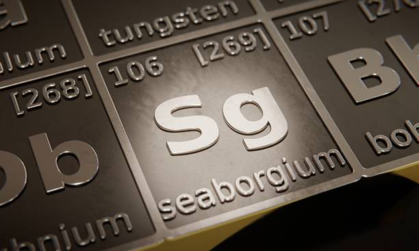 istock Highlight on chemical element Seaborgium in periodic table of elements. 3D rendering 1376114856