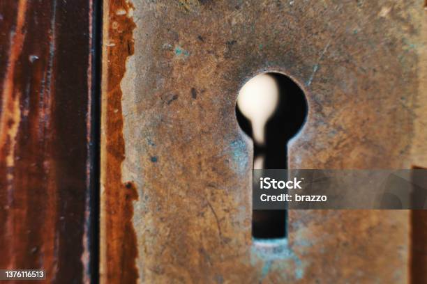 Keyhole Stock Photo - Download Image Now - Keyhole, Prison Cell, Hole