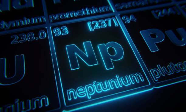 istock Focus on chemical element Neptunium illuminated in periodic table of elements. 3D rendering 1376139163