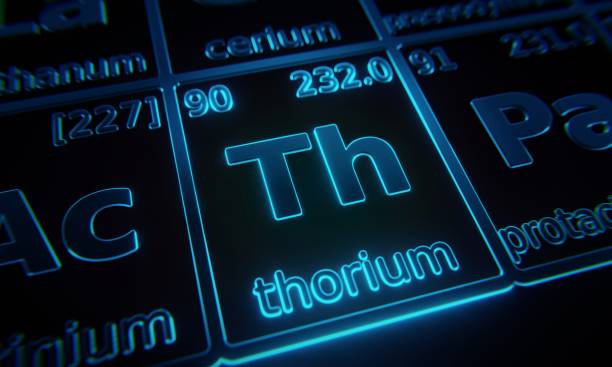 istock Focus on chemical element Thorium illuminated in periodic table of elements. 3D rendering 1376139704