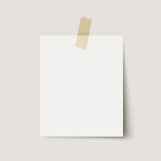 白い現実的な白紙の紙に粘着テープ。 - paper document frame shadow点のイラスト素材／クリップアート素材／マンガ素材／アイコン素材