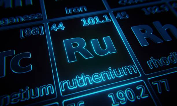 istock Focus on chemical element Ruthenium illuminated in periodic table of elements. 3D rendering 1376147439
