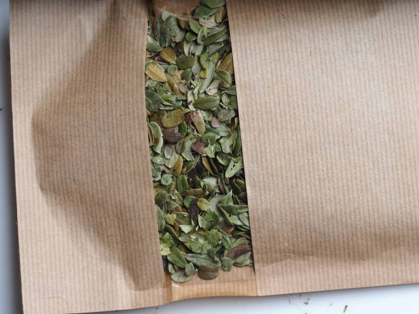 istock lingonberry leaves medicinal plants in paper packaging 1376151612