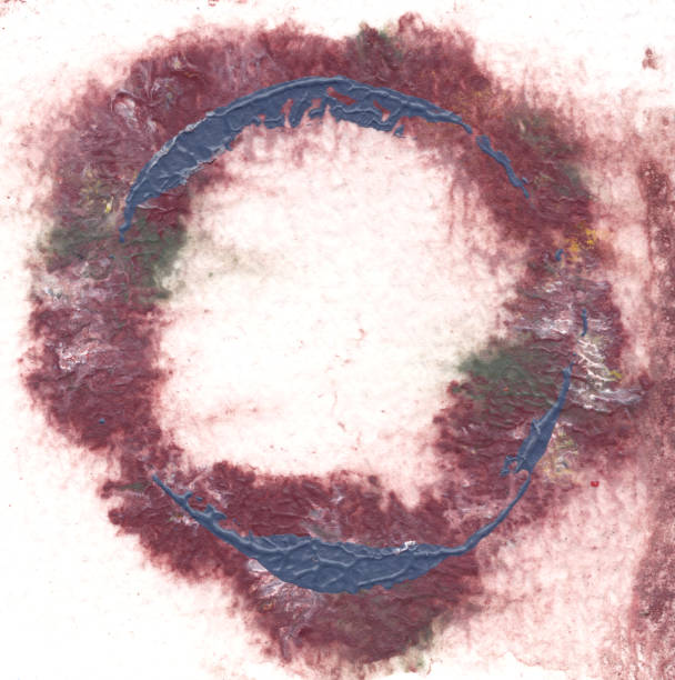 Colorful hand drawn circle.Acrylic on paper. For design used.