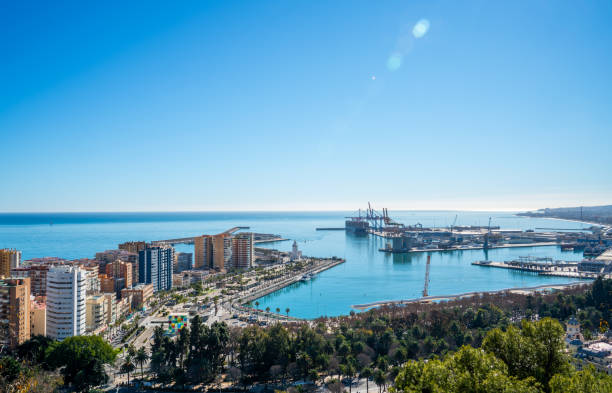 istock Panoramic view over the harbor of Malaga, Spain 1376265009