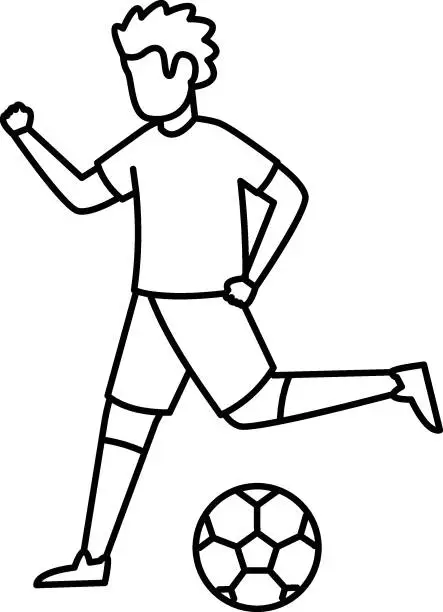 Vector illustration of footballer sportsperson Vector Color Icon Design, Free time activities Symbol, Extracurricular activity Sign, hobbies interests Stock Illustration, Playing Football Concept