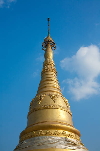 istock Golden Pagoda in the blue sky 1376300240