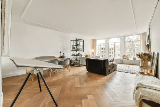 istock Spacious living room in bright colors 1376310010
