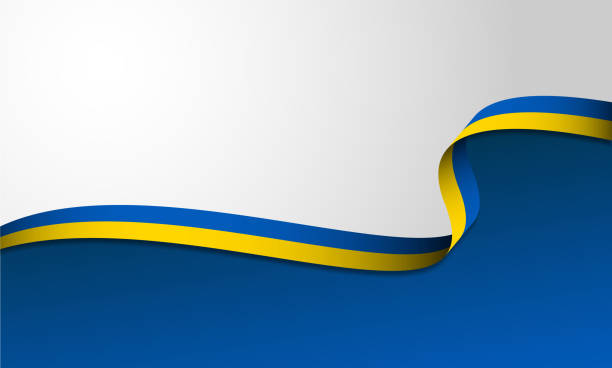 illustrazioni stock, clip art, cartoni animati e icone di tendenza di sventolare la bandiera dell'ucraina - ribbon concepts sport symbol
