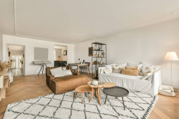 istock Spacious living room in bright colors 1376319086