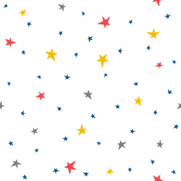 Cute seamless pattern with randomly scattered little stars. Vector illustration. vector art illustration