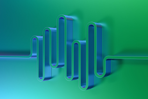 3d rendering of Sound Wave, Finance Chart, Abstract Background.