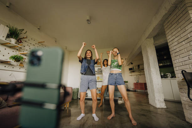 Young influencers trying out viral internet challenges