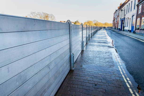 istock Bewdley , river Severn,flood barriers erected to protect local population,Bewdley Bridge,Worcestershire,England,UK 1376343225