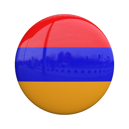 Armenia national flag badge, nationality pin 3d rendering
