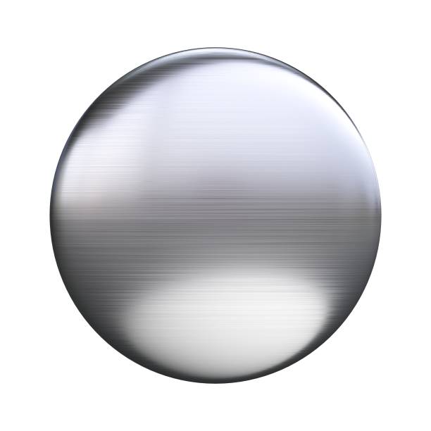 Silver  badge, metallic reflective pin 3d rendering stock photo