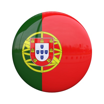 Portugal national flag badge, nationality pin 3d rendering