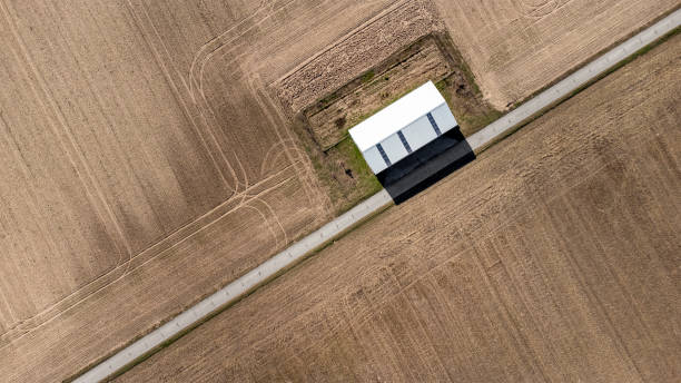 istock Aerial view of agricultural area - wheat and corn fields 1376355640