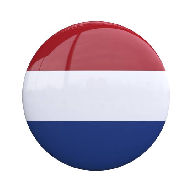 istock Netherlands national flag badge, nationality pin 3d rendering 1376355648