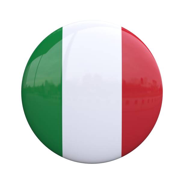 istock Italy national flag badge, nationality pin 3d rendering 1376356564