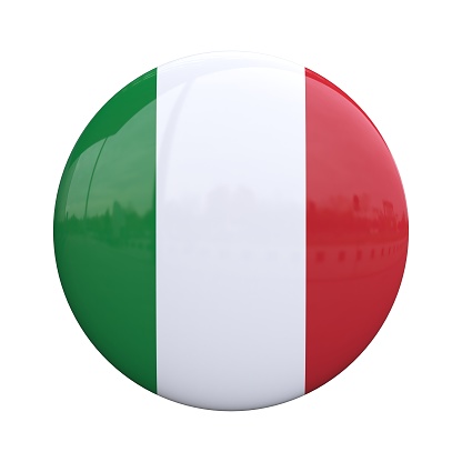 Italy national flag badge, nationality pin 3d rendering