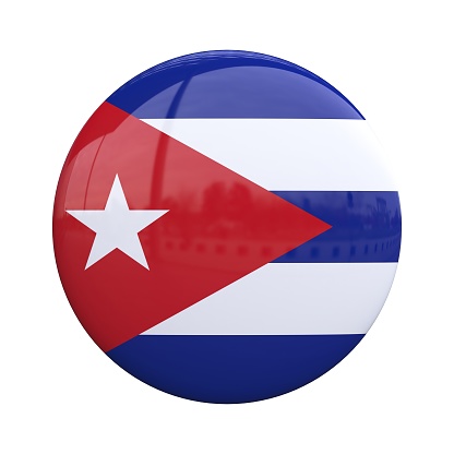 Cuba national flag badge, nationality pin 3d rendering