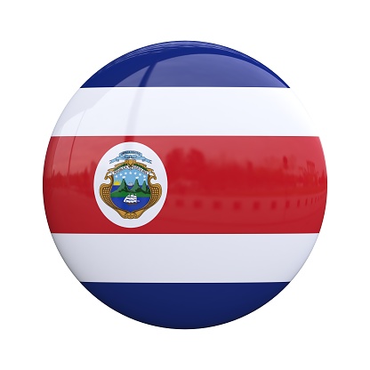 Costa Rica national flag badge, nationality pin 3d rendering