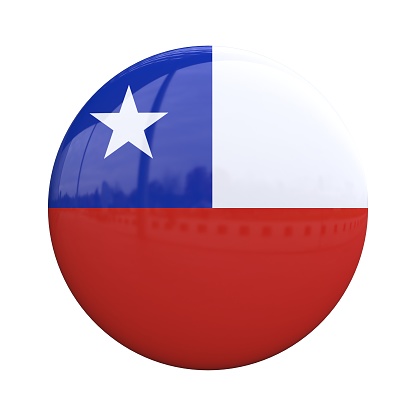 Chile national flag badge, nationality pin 3d rendering