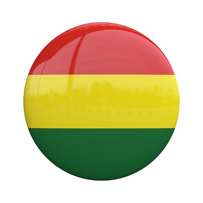 Bolivia national flag badge, nationality pin 3d rendering