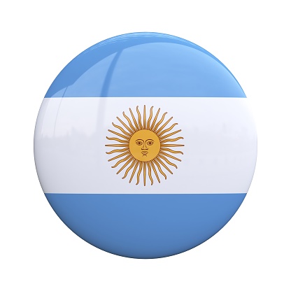 Argentina national flag badge, nationality pin 3d rendering