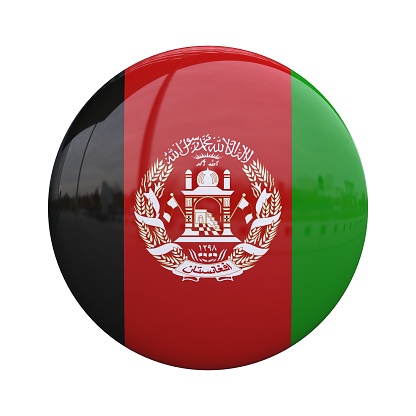 Afghanistan national flag badge, nationality pin 3d rendering