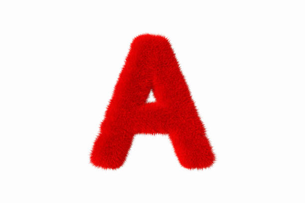 istock Letter A with red fluffy hairy fur uppercase white background 1376379111