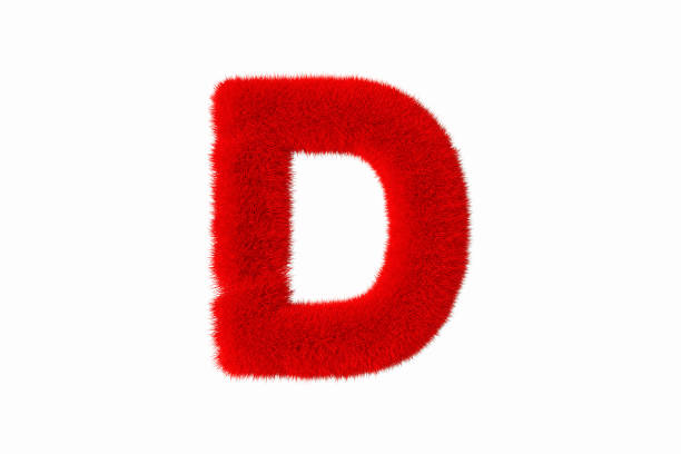 istock Letter D with red fluffy hairy fur uppercase white background 1376381267