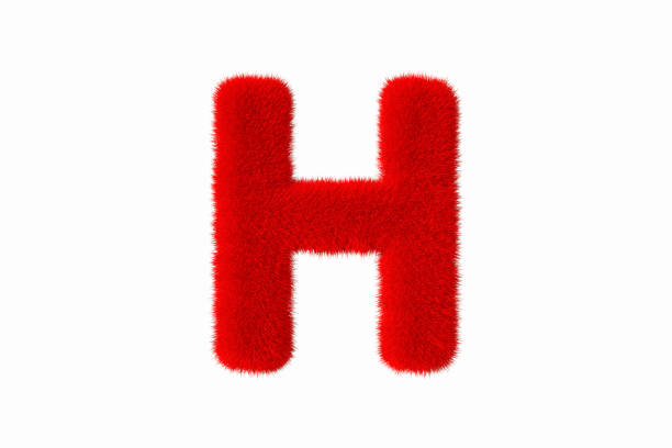 istock Letter H with red fluffy hairy fur uppercase white background 1376383970