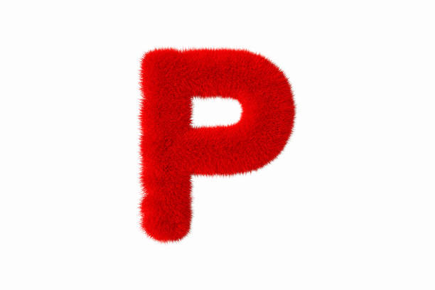 istock Letter P with red fluffy hairy fur uppercase white background 1376388441