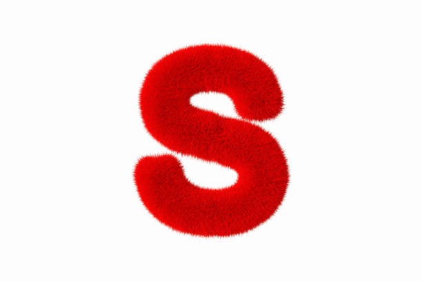 istock Letter S with red fluffy hairy fur uppercase white background 1376390583
