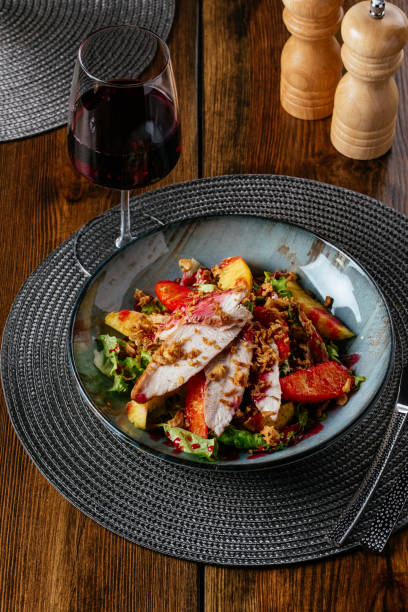 istock warm salad with meat and vegetables. restaurant menu 1376405424