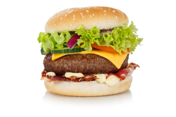 istock Hamburger Cheeseburger fastfood fast food isolated on a white background 1376419088