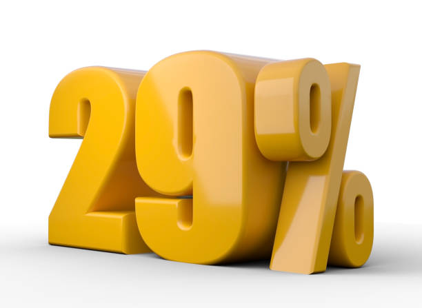 istock 29% 3d illustration. Orange twenty nine percent special offer on white background 1376434014