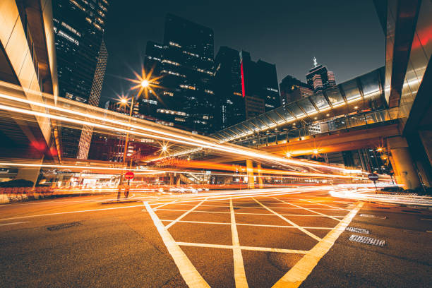 istock Night Traffic at Central, Hong Kong 1376444251