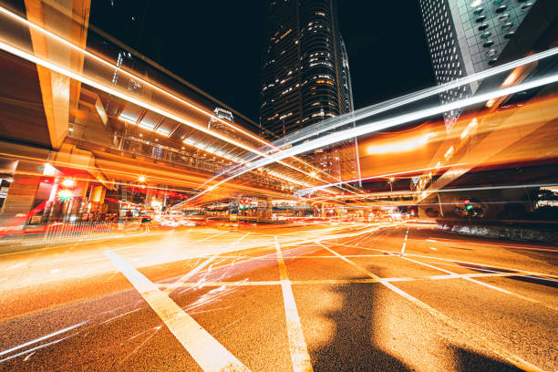 istock Night Traffic at Central, Hong Kong 1376481492