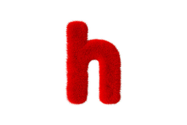 istock Letter h with red fluffy hairy fur lowercase white background 1376502057