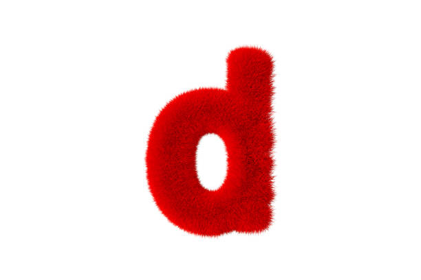 istock Letter d with red fluffy hairy fur lowercase white background 1376503106