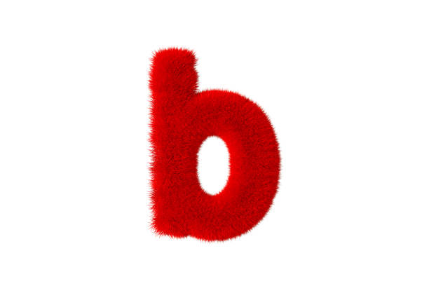istock Letter b with red fluffy hairy fur lowercase white background 1376503629