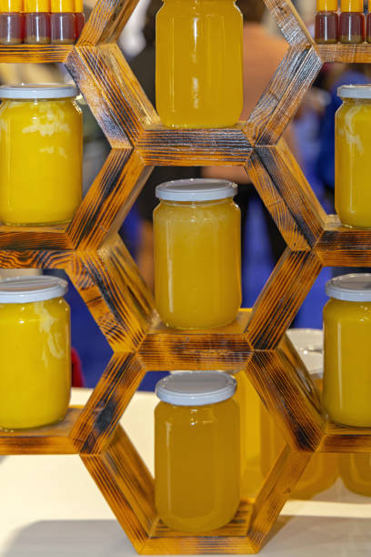 istock Raw Honey Glass Jars 1376503640