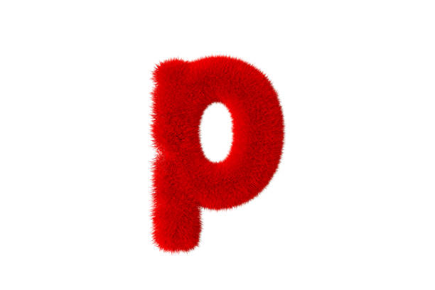 istock Letter p with red fluffy hairy fur lowercase white background 1376507642