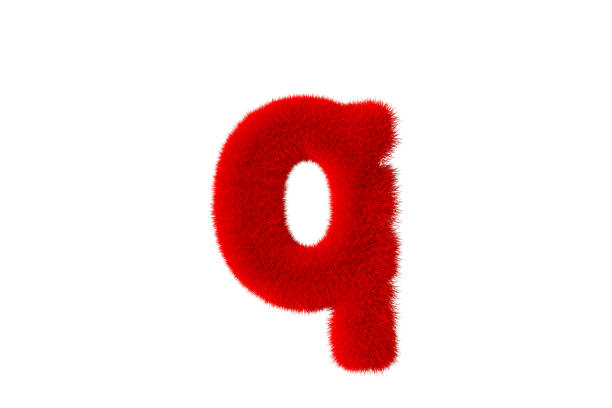 istock Letter q with red fluffy hairy fur lowercase white background 1376507888