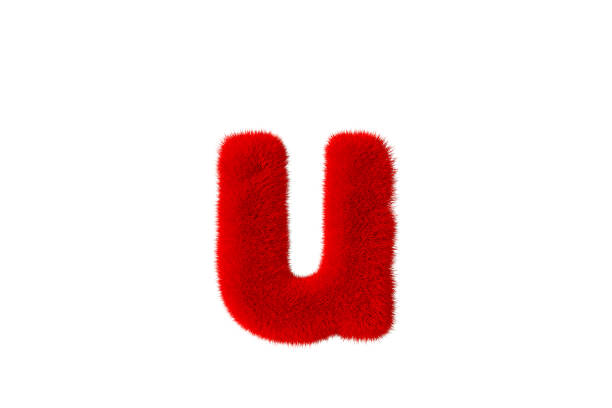 istock Letter u with red fluffy hairy fur lowercase white background 1376509962