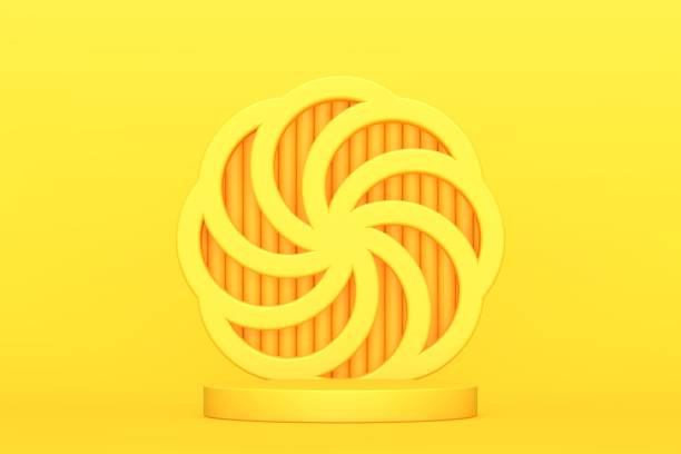 istock Yellow blank scene, empty stage for product presentation 1376518630